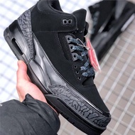Hot-selling AJ3 Black Cat Mid-Top High-Value Trendy Retro Black Casual Sneakers Couple Sports Shoes 