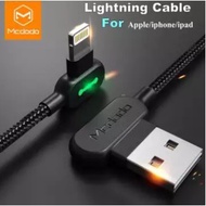 Ready stock Mcdodo CA-467 90' LED Light Gaming Lightning Data Cable for Apple 1.2m / 3m