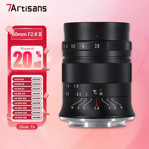 7artisans 60mm F2.8 II APS-C Frame Macro Lens for Potrait Photography with Sony E A7RIII X Nikon Z5 