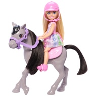 Barbie Chelsea und Pony Puppe und Pony - Aufsatteln zur Spielzeit für sicheres Sitzen auf dem Pferd,