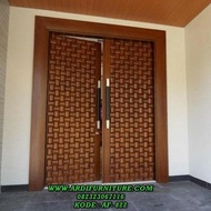 Pintu Rumah Utama Model Anyaman Bambu / Model Pintu Kupu Tarung Jati