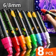 8 Colors Liquid Pens Washable Wet Erase Neon Chalk Markers For Blackboard Chalkboard Signs Glass Win