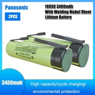 Panasonic NCR18650B ใหม่ของแท้3.7V 3400Mah 18650 Li-Ion ชาร์จได้แผ่นนิกเกิลเชื่อม