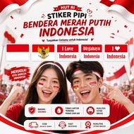 MERAH [93 pcs] Indonesian Red and White Flag Cheek Stickers for August 17th
