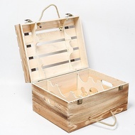 Box Six-Piece Red Wine Wooden Box Gift Box Wine Wooden Box Six-Piece Wooden Box Packaging Box Box Re