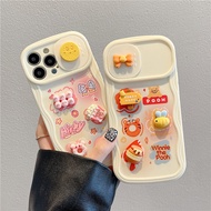 Suitable for IPhone 11 12 Pro Max X XR XS Max SE 7 Plus 8 Plus IPhone 13 Pro Max IPhone 14 15 Pro Max Phone Case Lovely Bear Kirby Yellow Pink Style with Yummy Dessert Accessories