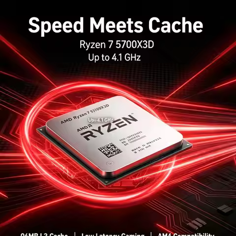 R7 5700X3D Bulk DDR4 Gaming Processor Socket AM4 AMD Ryzen 7 5700X3D 3GHz Base 4.1GHz Boost 105W 8C1