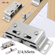 2/4/6Sets High Quality Double Roller Wardrobe Door Touch Bead Door Switch Clip Lock Hardware Cabinet Accessories