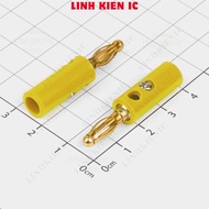 [10 Pieces]- Male Banana Head 4mm Length 41mm Gold Plated Linhkien IC Yellow Wire Connector