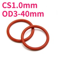 Red silicone O-ring sealing ring CS1.0mm*OD3-40mm waterproof ring high temperature resistant sealing