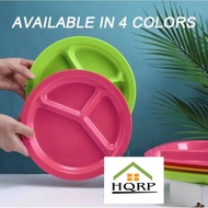 HQRP High quality Reusable Divided Round Plastic Plate / Divided Plate/ Party Plate 6/12-PCS