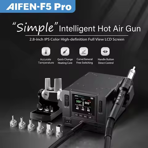 AIFEN F5PRO 1000W Hot Air Rework Station Industrial-Grade Hot AirAI Gun Electronics Soldering Statio