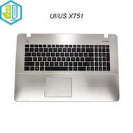UI US English Laptop Keyboard Palmrest Touchpad Upper Case For ASUS X751LB X751MJ X751 MA X751SA X75