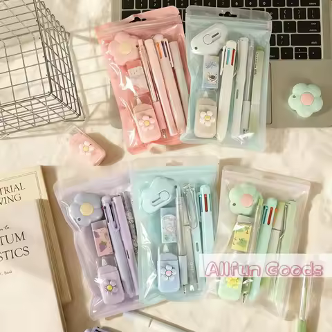7-Pcs Stationery Set High-Quality Student Graduation Gift Neutral Pen Learning Companion Stationery 