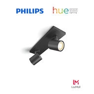 Philips Hue Runner Double Black 2x5.5w Hue White Ambiance GU10 (Includes 1 X Hue Dimmer Switch)