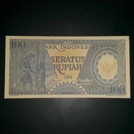 UANG KUNO 100 RUPIAH TH. 1964 SERI PEKERJA BIRU AUNC