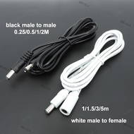 22awg 3A DC Male To male female Power supply Adapter white black cable Plug 5.5x2.1mm Connector wire 12V Extension Cords  WB16PH