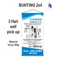 Bunting Coway bersaiz 2x4 kaki dengan finishing PVC Pipe