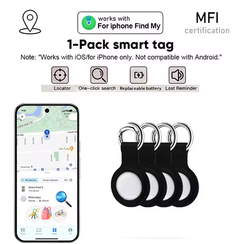 Smart Tag Bluetooth Tracker, Keys Finder Item Locator Smart Tag Up to 1 Year Battery For iPhone Appl