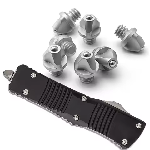 Stainless Steel Knife Triangle Tail Cone Glass Breaker Screw Spring Scales for Microtech Combat Troo