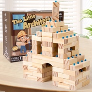 Wooden Building Blocks for Toddlers Ages 3 4 5 6 Years Old, 100 Pcs Blocks Little Architect Construc