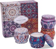 Others - 香熏蜡烛组, 4入装纯天然大豆蜡香熏蜡烛, 放松心情, 装饰家居, 粉色, 紫色, 绿色, 白色