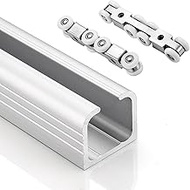 4 6 8 10 12 14 16 18 20 Feet Pocket Door Sliding Closet Door Track Kit, Barn Door Slide Hardware For