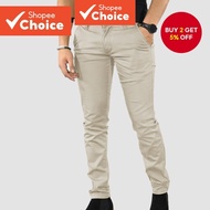 Men Casual Pants Structure Line Button All Seasons Apricot Pants  LNE110143