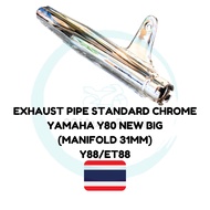 YAMAHA CUB Y80 CDI N.E.W. BIG Y88 ET88 EXHAUST PIPE STANDARD CHROME EKZOS PIPE EZOS PIPE THAILAND OO