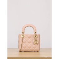 DIOR Dior Lady Dior Three-Grid Rattan Plaid Metal Chain Sheep Leather Dior Bag Shoulder Messenger Ha