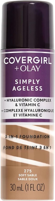 Kem nền dạng lỏng CoverGirl & Olay Simply Ageless 3-in-1 Liquid Foundation Matte Finish Hyaluronic &