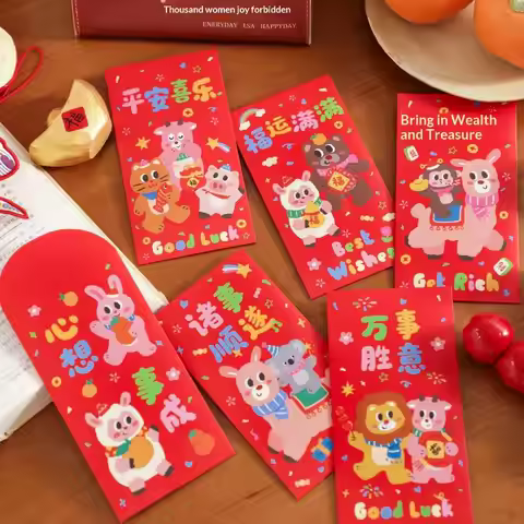 New Year Red Envelopes: 6Pcs 2027 Sheep Year Hongbao Chinese Traditional Lucky Spring Festival Decor
