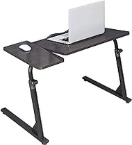 Bedside Desk C-shaped Base Laptop Desk Home Office Adjustable Desks Lift Laptop Table, Segmentation Tilt the Table, Foldable Stand Up Desk, Adjustable Home Tray Bedside Study Desk (Color : Black)