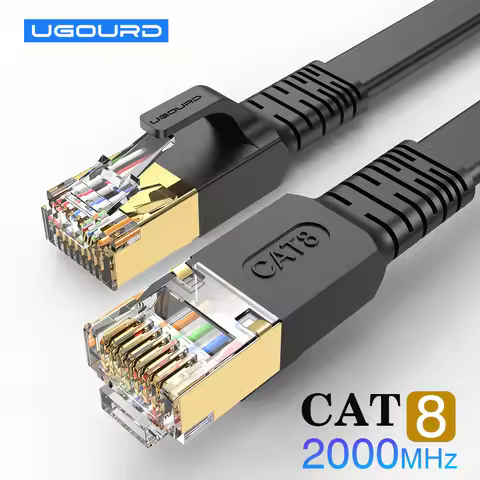 Rj45 Cat 8 Ethernet Cable Flat Cat8 Network Cable LAN Internet 40Gbps 2000Mhz For Router Ps4 PC Lapt