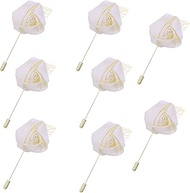 Brooch Flowers Boutonnière Handmade Lady Pin Boutonniere Satin Flower Lapel Pin Long Flowers Pin Bou