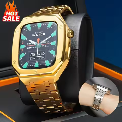 Luxury Modification Mod Kit for Apple Watch 8 7 Case Strap 45mm 44mm Metal Bezel Frame for iwatch Se
