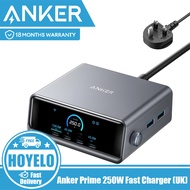 Anker Prime 250W USB-C Charger, Ultra-Fast 6-Port GaN Charging Station, 2.26" LCD Display (UK)