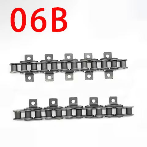 1PC 1.5 Meter 06B Short Pitch Precision Single Double Bend Ear Straight Roller Chain Industrial Driv