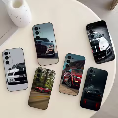 Speed Car GT500 Blue Red M-Mustang Phone Case For Samsung S25,S24,S21,S22,S23,S30,Ultra,S20,Plus,Fe,