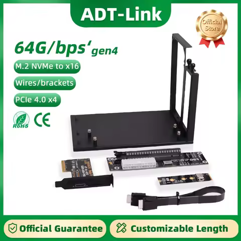 ADT-Link 64Gbps PCIe 5.0 OcuLink Laptop External Graphics Card GPU Dock Notebook GEN5 SFF-8611 OcuLi
