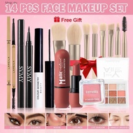 [14] [Code] 1 Set Of 9-color Eyeshadow Palettes. Complete Makeup Set + Monochromatic Blush + Matte V