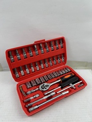 Bộ dụng cụ mở bulong ốc vít đa năng 46 chi tiết không han gỉ Hàng Mới Bộ dụng cụ sửa chữa oto xe máy