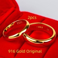 Cincin Emas 916 Original Rings for Women Adjustable Open Ring for Girls Gold Couple Ring