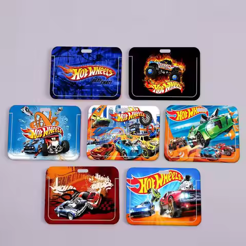 H-Hot Wheels Pocket Credit ID Card Badge Tag Holder Pass Case W/ Neck Strap Lanyard