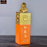 Chai Đựng Rượu 500ML mẫu ngọc tỷ ấn ký – kèm hộp giấy và túi đựng quà – 3 màu lựa chọn - Chai Thủy T