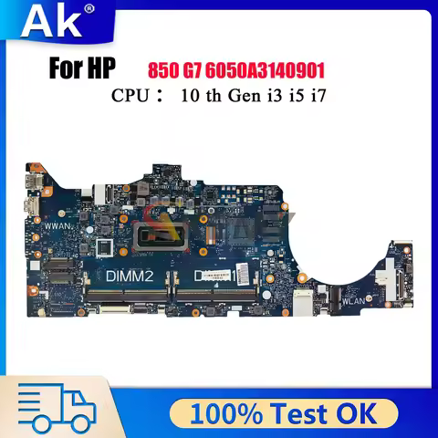 6050A3140901 For HP EliteBook 850 G7 Laptop Motherboard M05248-601 M05246-601 With i5 i7 10th Gen CP
