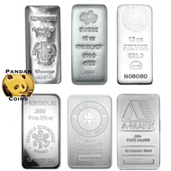 TT0 10 oz 9999 silver bar, Heraeus / Nadir / Perth Mint / Royal Canadian Mint / A-Mark