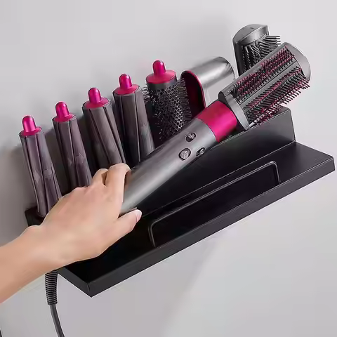 Storage Stand for Dyson Curling Irons Dyson Hair Dryer Nozzle Storage Stand Perforation-free Bathroo