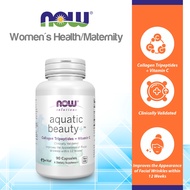 NOW Solutions Aquatic Beauty+ Capsules - Marine Collagen & Vitamin C Supplement for Youthful Skin, N