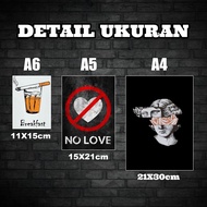 Isi 16 PCS Poster Dinding Kamar Cowok Keren Ukuran A4 A5 A6 Poster Kekinian Dekorasi Kamar Aesthetic